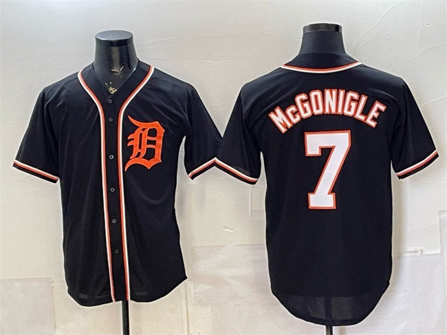 Detroit Tigers #7 Kevin McGonigle 2026 Fashion Replica Black MWATKINS Out Stitched Jersey