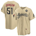 Arizona Diamondbacks #51 Randy Johnson Gold MWATKINS 2023 World Series City Connect Cool Base Stitched Jersey