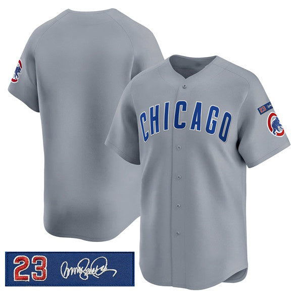 Chicago Cubs Blank Gray MWATKINS 'Ryne Sandberg Tribute' Vapor Limited V3 Stitched Jersey