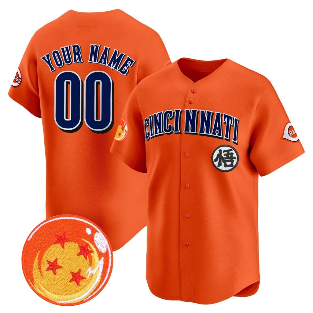 Custom Cincinnati Reds x Dragon Ball Orange MWATKINS Vapor Premier Limited Jersey - All Stitched