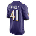 B.Ravens #41 Daryl Worley Purple MWATKINS Game Player Jersey