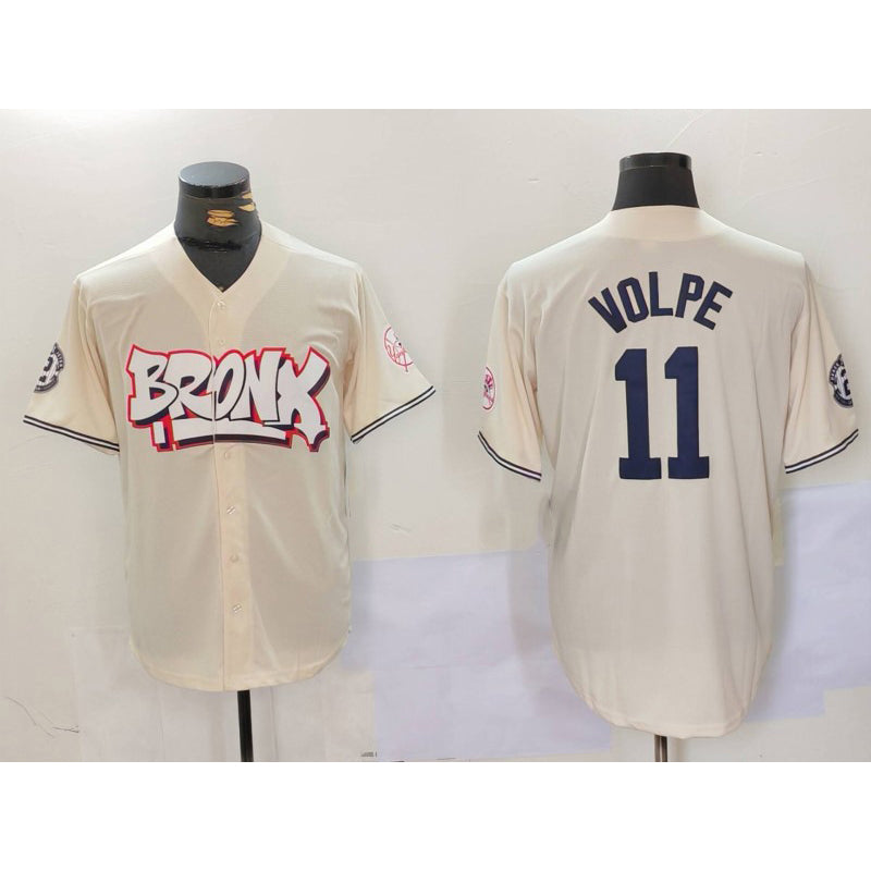 New York Yankees #11 Anthony Volpe Cream MWATKINS Limited Stitched Jersey 2