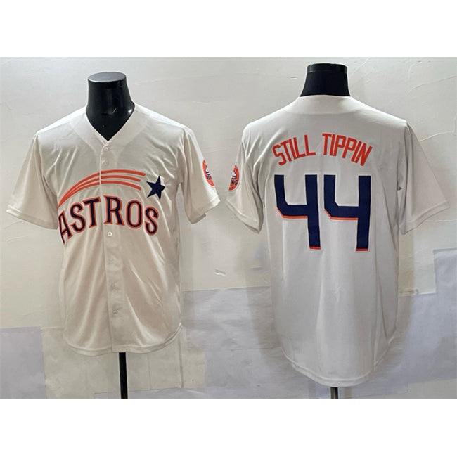 Houston Astros #44 Still Tippin Cream MWATKINS Throwback Cooperstown Collection Limited Stitched Jersey