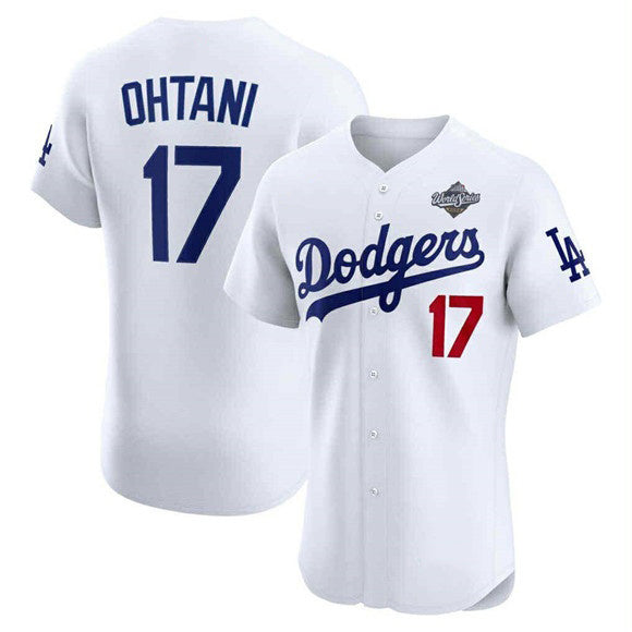 Los Angeles Dodgers #17 Shohei Ohtani White MWATKINS 2025 World Series Cool Base Sttiched Jersey