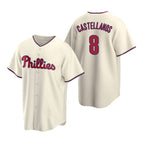 Philadelphia Phillies #8 Nick Castellanos Cream MWATKINS Cool Base Stitched Jersey