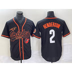 Baltimore Orioles #2 Gunnar Henderson Black MWATKINS With Patch Cool Base Stitched Jersey