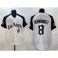 Los Angeles Dodgers #8 Enrique Hernandez White Black MWATKINS Mexico 2025 LA Gothic Style With Fernando Patch Vapor Premier Limited Stitched Jersey