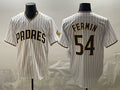 San Diego Padres #54 Freddy Fermin White MWATKINS Cool Base Stitched Jersey
