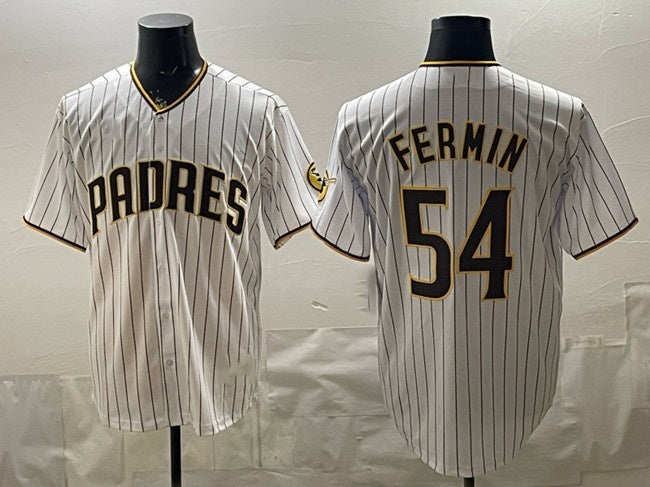 San Diego Padres #54 Freddy Fermin White MWATKINS Cool Base Stitched Jersey