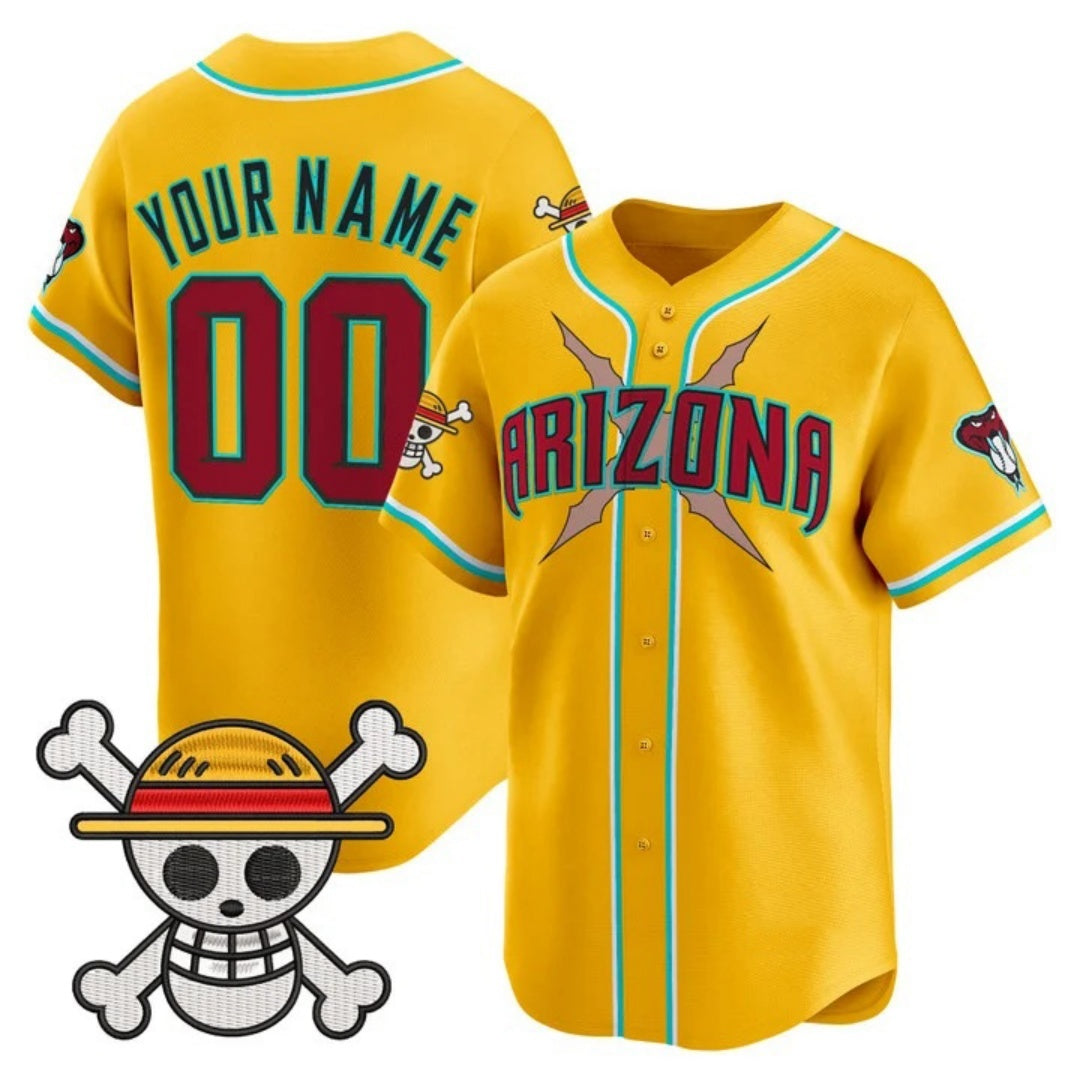 Custom Arizona Diamondbacks x One Piece Gold MWATKINS Vapor Premier Limited Jersey - Stitched