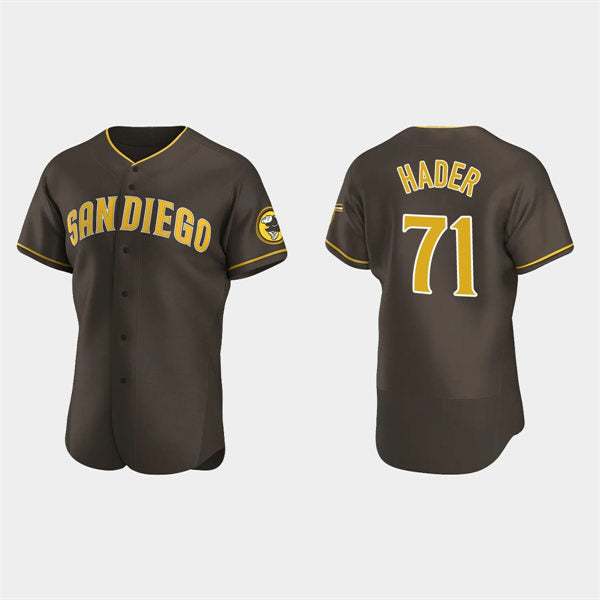 San Diego Padres #71 Josh Hader Brown MWATKINS Road Player FlexBase Jersey