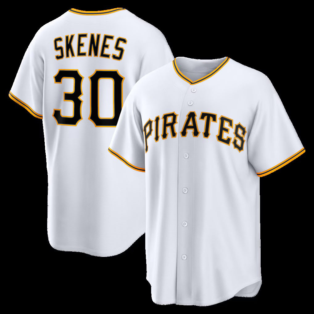 Pittsburgh Pirates #30 Paul Skenes White MWATKINS Home Replica Jersey