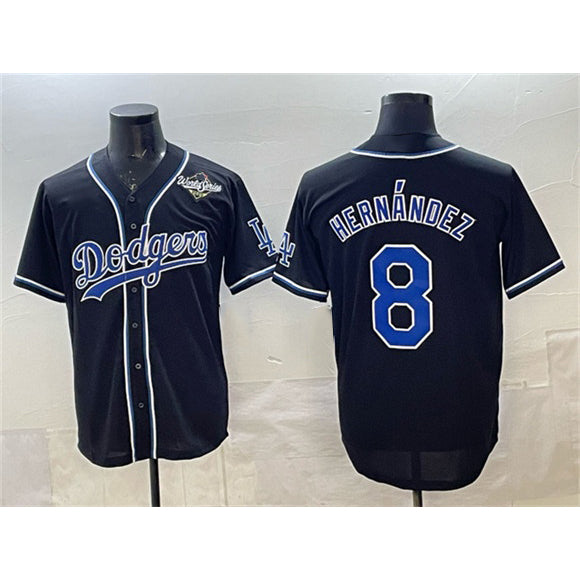 Los Angeles Dodgers #8 Enrique Hernandez Black MWATKINS Fashion 2025 World Series Cool Base Stitched Jersey