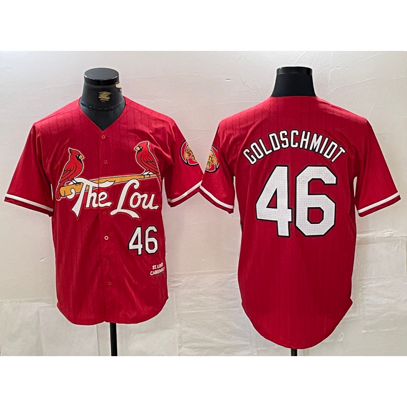 St. Louis Cardinals #46 Paul Goldschmidt Red MWATKINS 2024 City Connect Limited Stitched Jersey