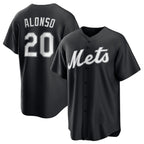 New York Mets #20 Pete Alonso Black MWATKINS Lights Out Limited Stitched Jersey