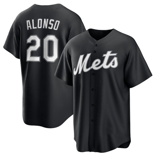 New York Mets #20 Pete Alonso Black MWATKINS Lights Out Limited Stitched Jersey