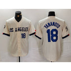 Los Angeles Dodgers #18 Yoshinobu Yamamoto Number Cream MWATKINS 2024 City Connect Limited Stitched Jersey 2