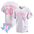 Custom Houston Astros Bubblegum Pinstripe White MWATKINS Vapor PremierLimited Jersey- All Stitched
