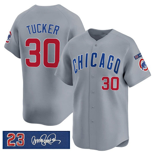 Chicago Cubs #30 Kyle Tucker Gray MWATKINS 'Ryne Sandberg Tribute' Vapor Limited V3 Stitched Jersey