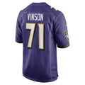 B.Ravens #71 Carson Vinson Purple MWATKINS Team Game Jersey