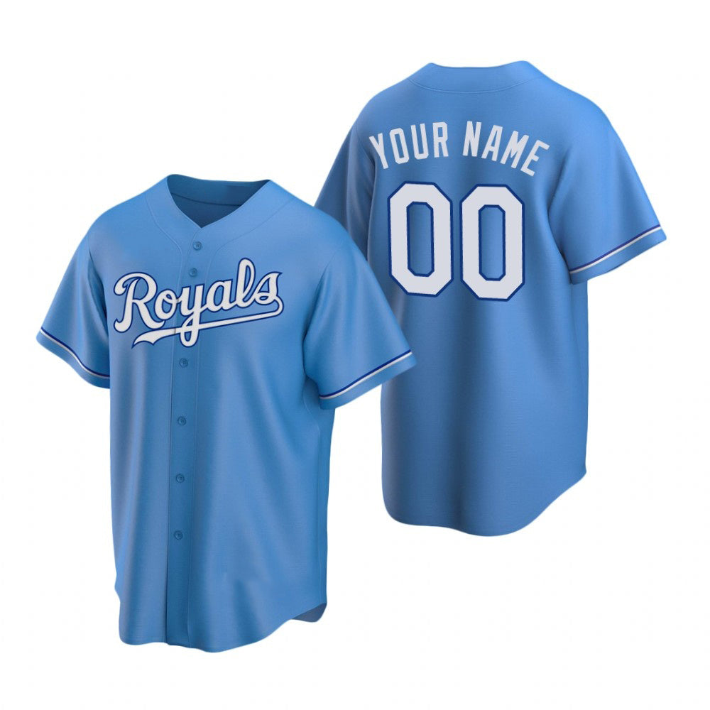 Custom Kansas City Royals Light Blue MWATKINS Stitched Cool Base Jersey