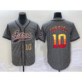 Houston Astros #10 Yuli Gurriel Number Grey MWATKINS Gridiron Cool Base Stitched Jersey 2