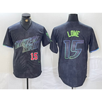 Tampa Bay Rays #15 Josh Lowe Number Charcoal MWATKINS 2024 City Connect Limited Stitched Jerseys