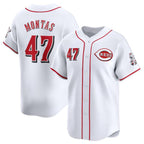 Cincinnati Reds #47 Frankie Montas White MWATKINS Home Limited Stitched Jersey