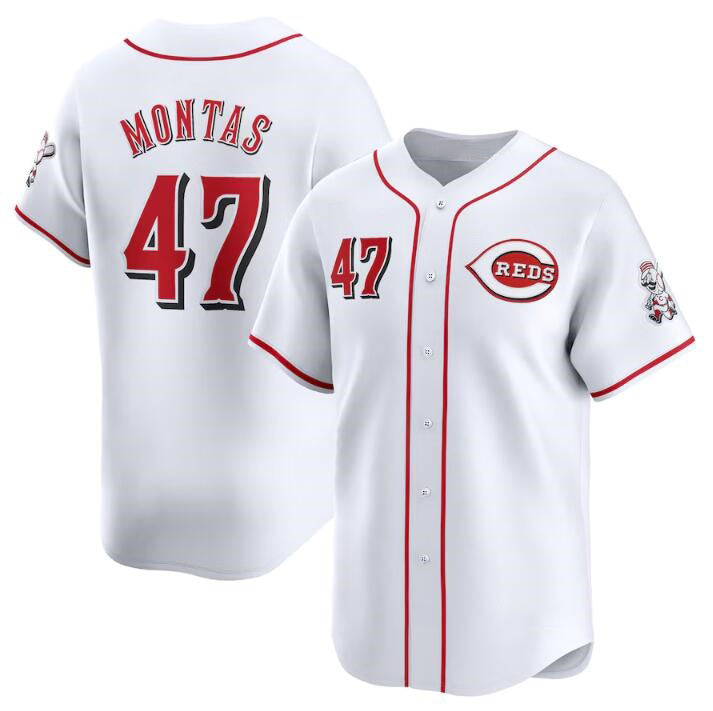 Cincinnati Reds #47 Frankie Montas White MWATKINS Home Limited Stitched Jersey