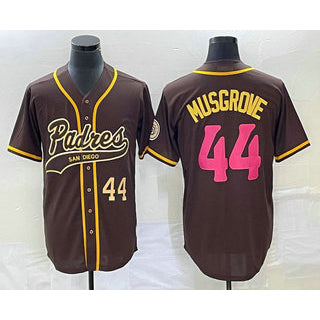 San Diego Padres #44 Joe Musgrove Number Brown MWATKINS NEW 2023 City Connect Cool Base Stitched Jersey
