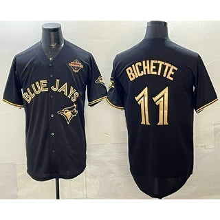 Toronto Blue Jays #11 Bo Bichette Black Gold MWATKINS 2025 American League Champions Limited Stitched Jersey