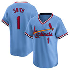 St. Louis Cardinals #1 Ozzie Smith Royal MWATKINS Throwback Cooperstown Limited Jersey
