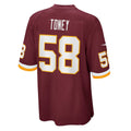 W.Football Team #58 Shaka Toney Burgundy MWATKINS Game Jersey