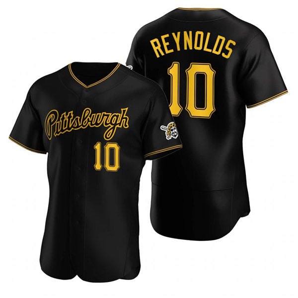 Pittsburgh Pirates #10 Bryan Reynolds Black MWATKINS Alternate 2nd Pittsburgh Flex Base Jersey