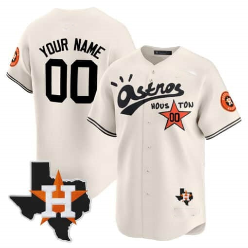 Custom Houston Astros Cactus Jack Style Vapor Premier Limited Jersey ¨C Stitched-Cream MWATKINS