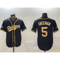 Los Angeles Dodgers #5 Freddie Freeman Black Gold MWATKINS 2024 World Series Champions Limited Stitched Jersey