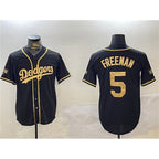 Los Angeles Dodgers #5 Freddie Freeman Black Gold MWATKINS 2024 World Series Champions Limited Stitched Jersey
