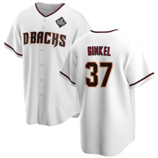 Arizona Diamondbacks #37 Kevin Ginkel White MWATKINS 2023 World Series Cool Base Stitched Jersey