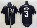 New York Yankees #3 Babe Ruth 2026 Fashion Replica Black MWATKINS Out Stitched Jersey
