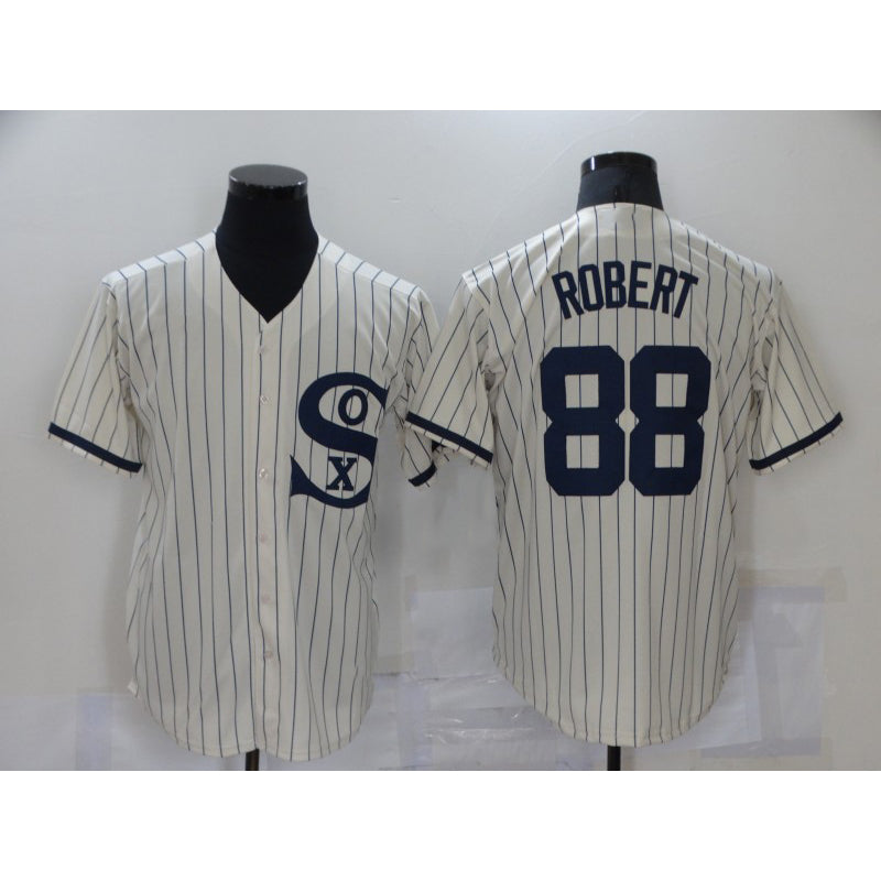 Chicago White Sox #88 Luis Robert 2021 Cream Navy MWATKINS Field of Dreams Name Flex Base Stitched Jersey