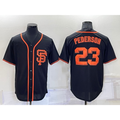 San Francisco Giants #23 Joc Pederson Black MWATKINS Alternate Jersey
