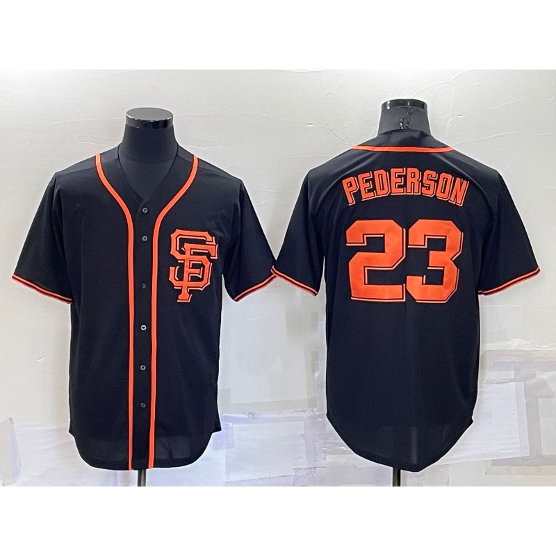 San Francisco Giants #23 Joc Pederson Black MWATKINS Alternate Jersey