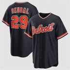 Detroit Tigers #29 Tarik Skubal Navy MWATKINS Alternate Stitched Jersey