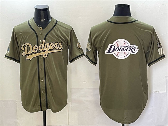 Los Angeles Dodgers Team Big Logo Olive MWATKINS 2026 Armed Forces Day Stitched Jersey 2