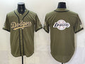 Los Angeles Dodgers Team Big Logo Olive MWATKINS 2026 Armed Forces Day Stitched Jersey 2