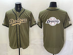 Los Angeles Dodgers Team Big Logo Olive MWATKINS 2026 Armed Forces Day Stitched Jersey 2