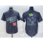 Tampa Bay Rays #22 Jose Siri Number Charcoal MWATKINS 2024 City Connect Limited Stitched Jerseys