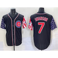 Chicago Cubs #7 Dansby Swanson Black MWATKINS 2025 Independence Day Vapor Premier Limited Stitched Jersey