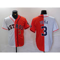 Houston Astros #3 Jeremy Pena Number White Orange MWATKINS Split Stitched Jersey