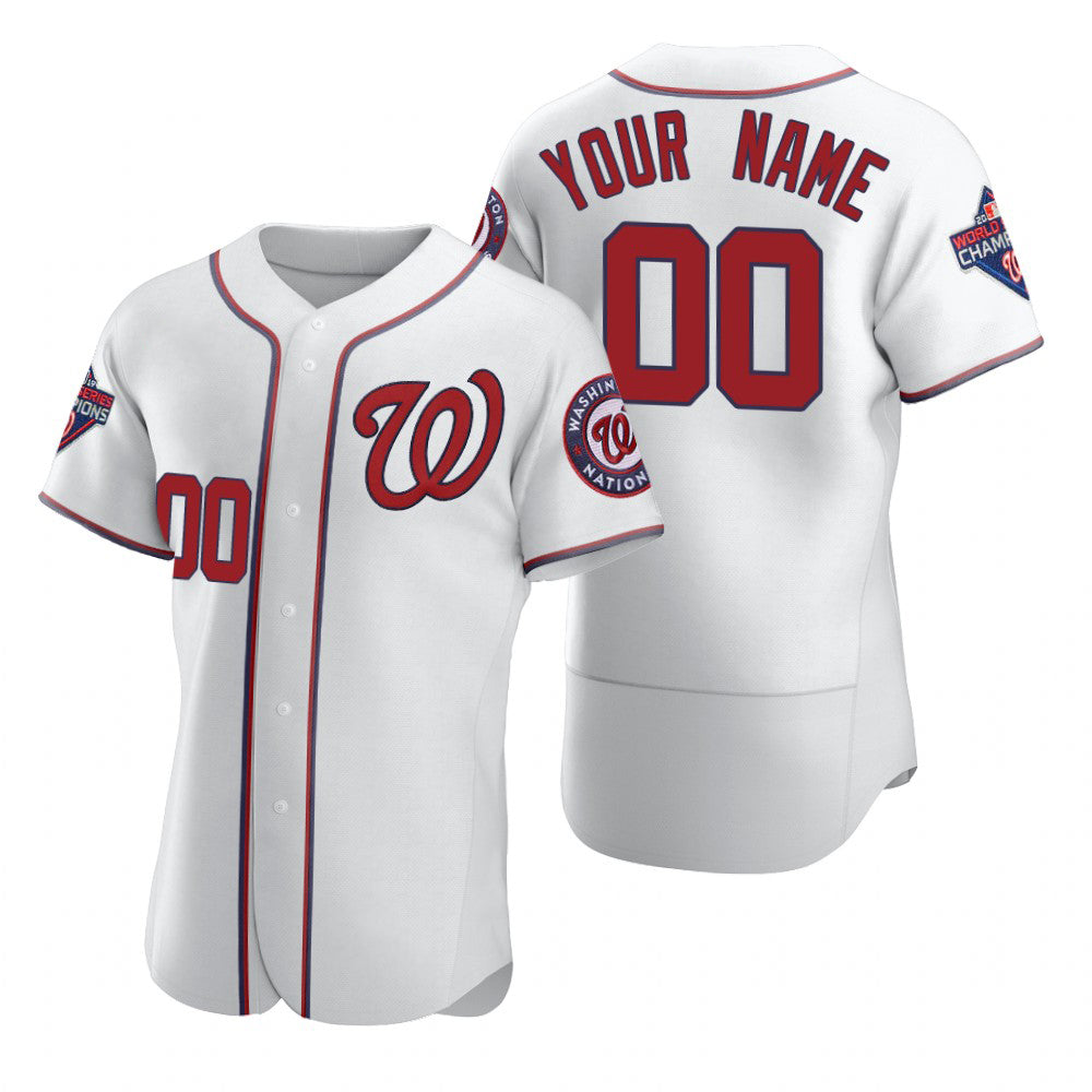 Custom Washington Nationals White MWATKINS 2020 Stitched Flex Base Jersey